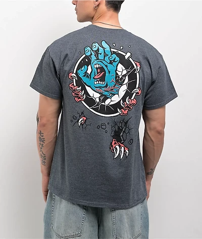 Santa Cruz Roskopp Screaming Target Grey T-Shirt