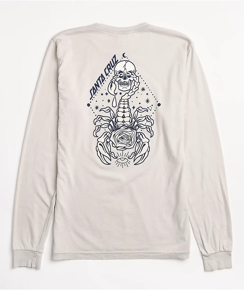Santa Cruz Scorpio Light Grey Long Sleeve T-Shirt