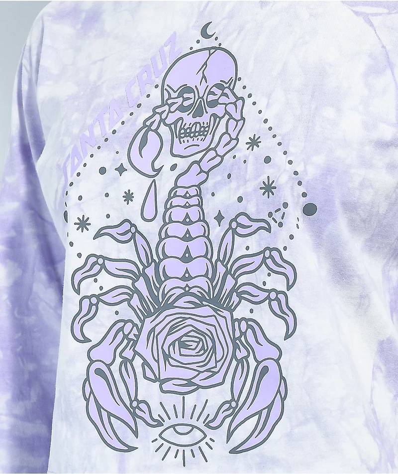 Santa Cruz Scorpio Purple Tie Dye Long Sleeve Crop T-Shirt