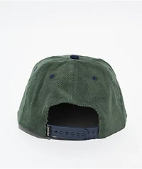 Santa Cruz Scratched Corduroy Green & Navy Snapback Hat