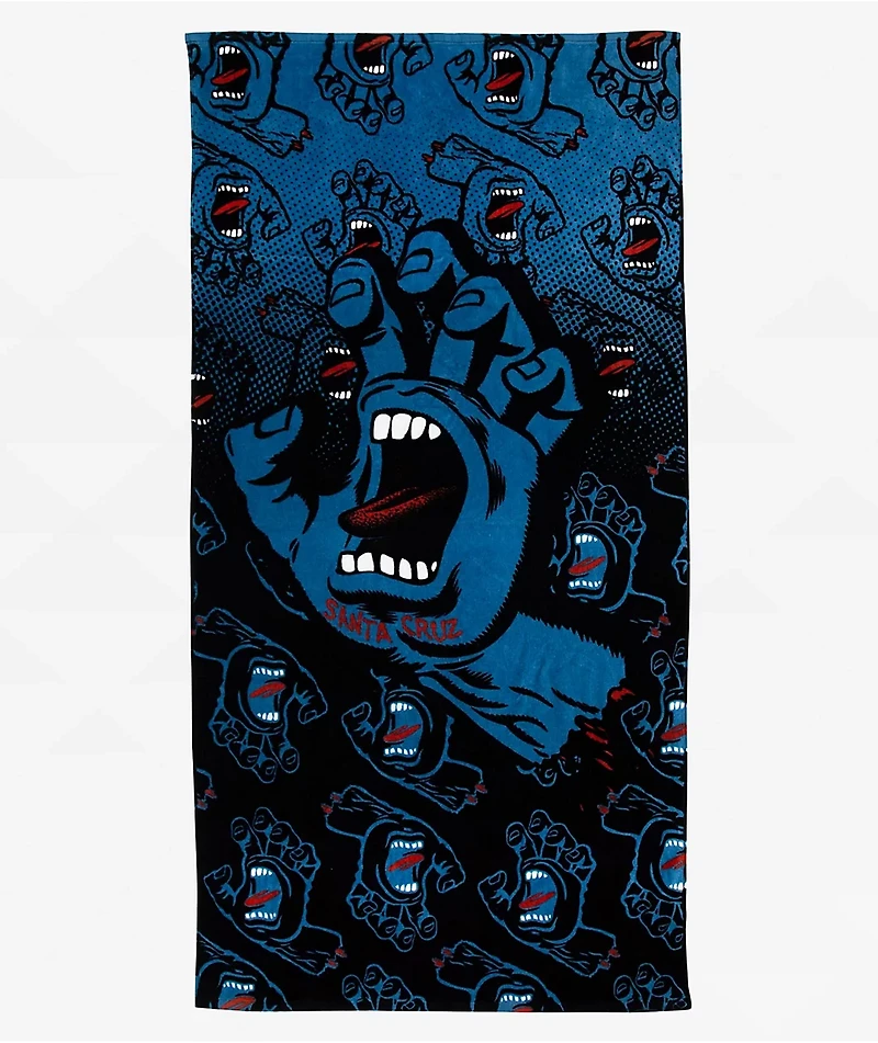 Santa Cruz Screaming Hand Black Beach Towel