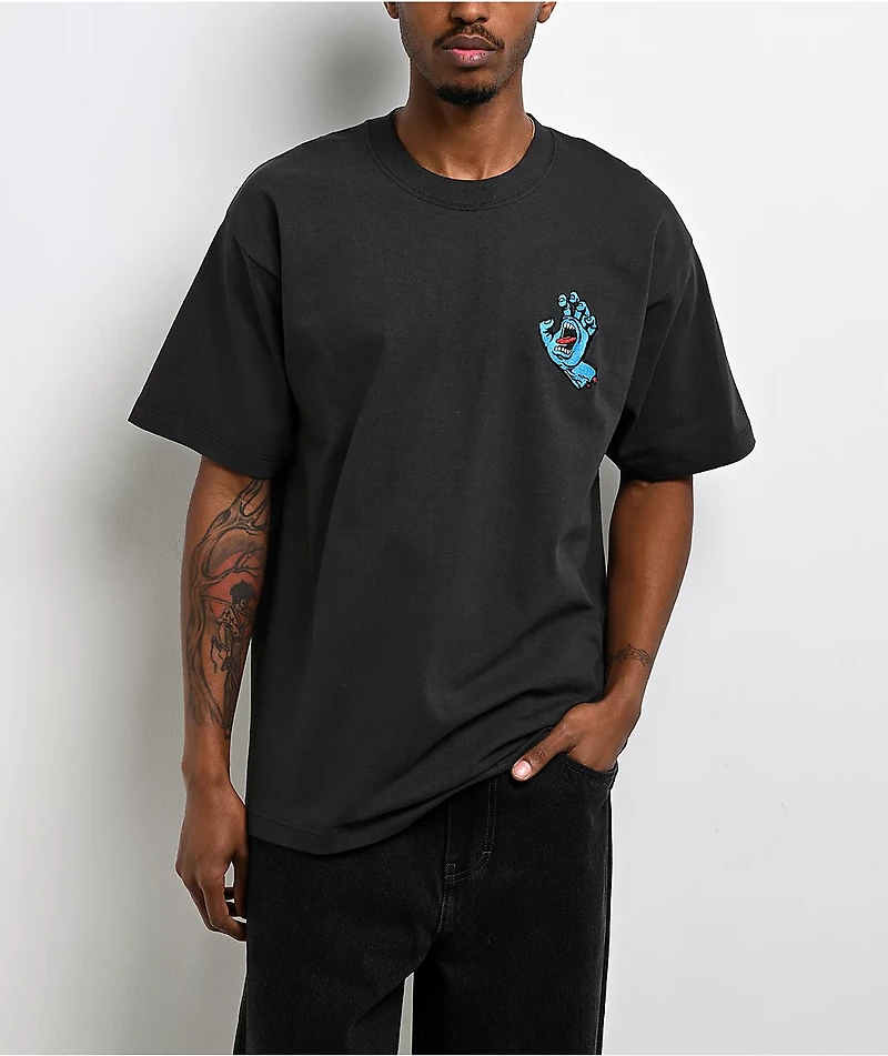 Santa Cruz Screaming Hand Embroidered Grey T-Shirt