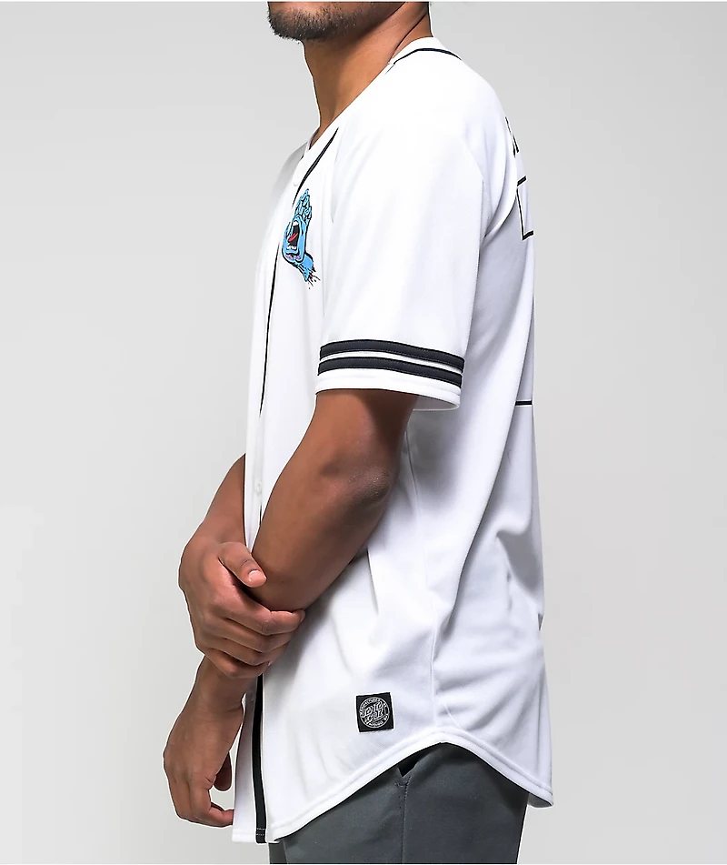 Santa Cruz Screaming Hand White Baseball Jersey