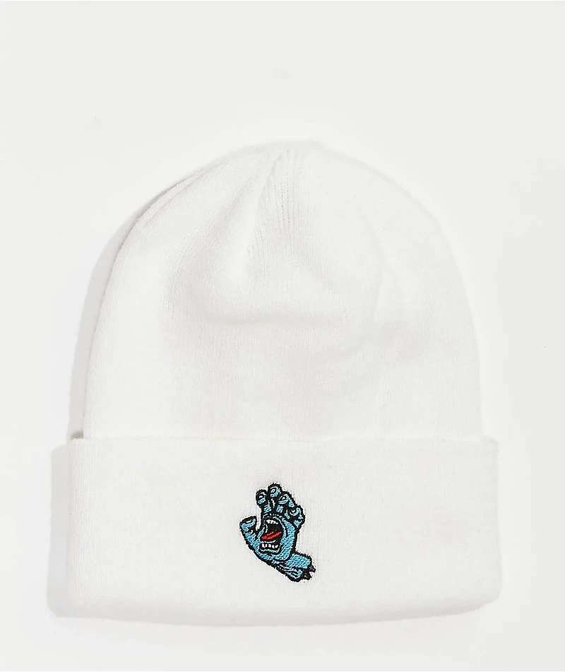 Santa Cruz Screaming Hand White Beanie