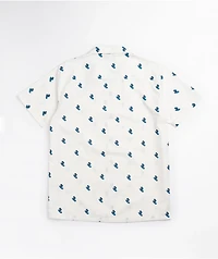 Santa Cruz Screaming Hand White Short Sleeve Button Up Shirt