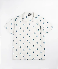 Santa Cruz Screaming Hand White Short Sleeve Button Up Shirt
