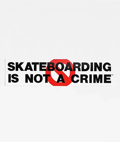 Santa Cruz Skateboarding Is Not A Crime Bumper Sticker