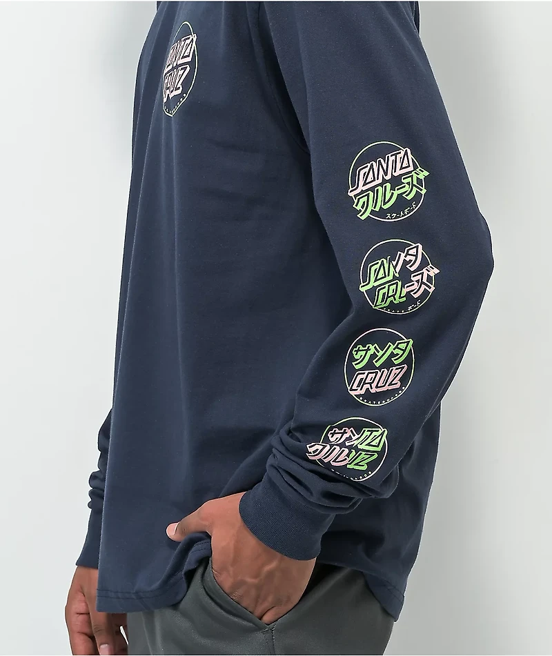 Santa Cruz Slasher Flip Navy Long Sleeve T-Shirt