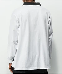 Santa Cruz Solid Stripe White Long Sleeve Polo Shirt