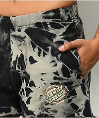 Santa Cruz Spiral Oval Dot Black Tie Dye Sweat Shorts
