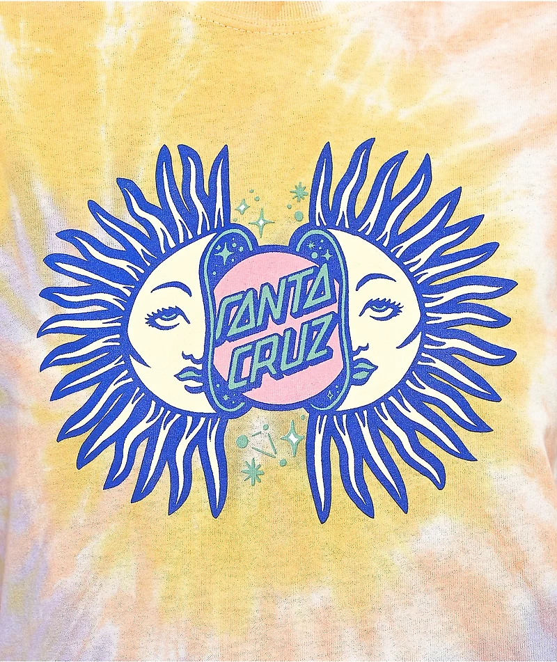 Santa Cruz Split Sun Yellow & Purple Tie Dye T-Shirt