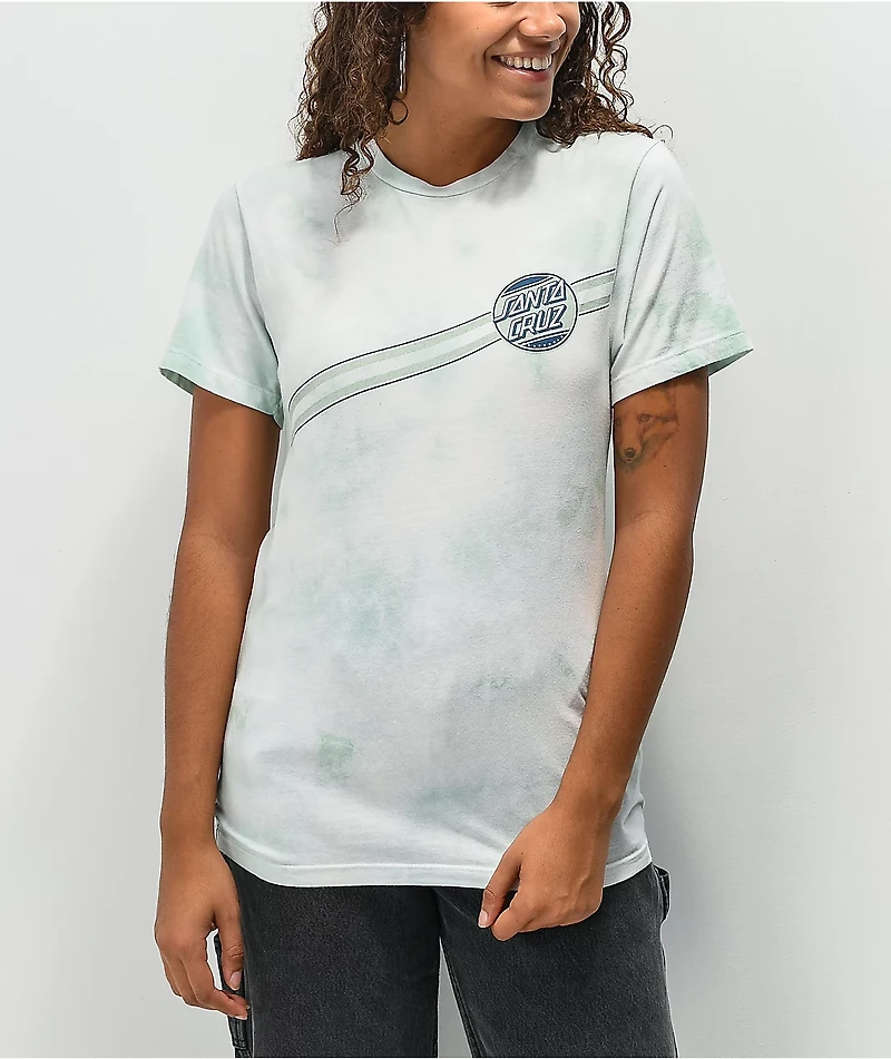 Santa Cruz Street Dot Green Tie Dye T-Shirt