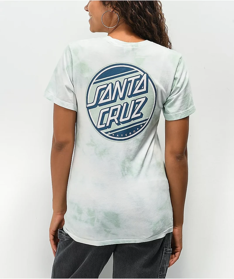 Santa Cruz Street Dot Green Tie Dye T-Shirt