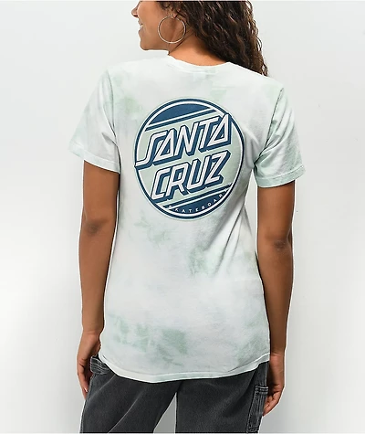 Santa Cruz Street Dot Green Tie Dye T-Shirt