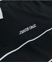 Santa Cruz Strip Block Black Long Sleeve Polo Shirt