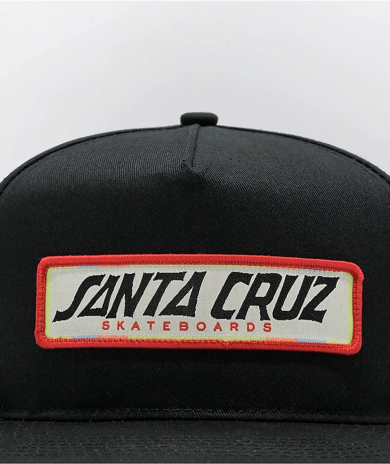 Santa Cruz Sun Down Ray Strip Black Snapback Hat