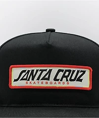 Santa Cruz Sun Down Ray Strip Black Snapback Hat