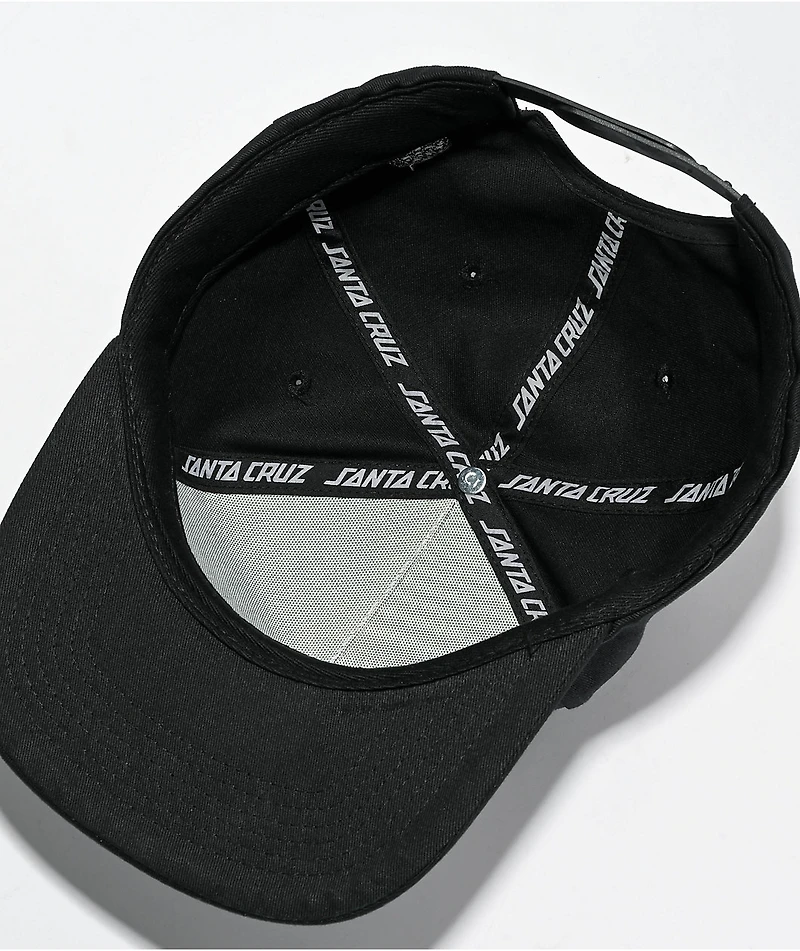 Santa Cruz Sun Down Ray Strip Black Snapback Hat