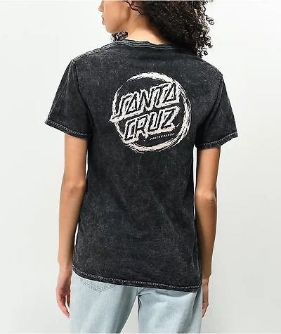 Santa Cruz Throwdown Dot Washed Black T-Shirt