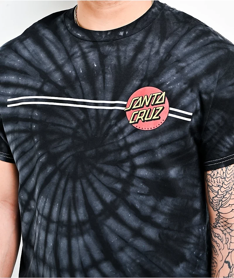 Santa Cruz Tie Dye Dot Black T-Shirt