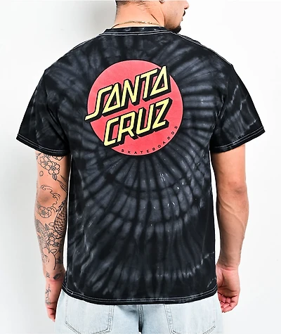 Santa Cruz Tie Dye Dot Black T-Shirt
