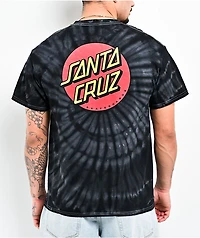 Santa Cruz Tie Dye Dot Black T-Shirt