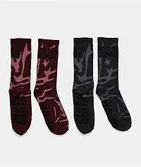 Santa Cruz Til The End Messenger Grey & Brown 2 Pack Crew Socks