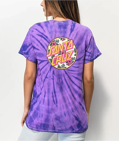 Santa Cruz Vacation Dot Purple Spider Tie Dye T-Shirt