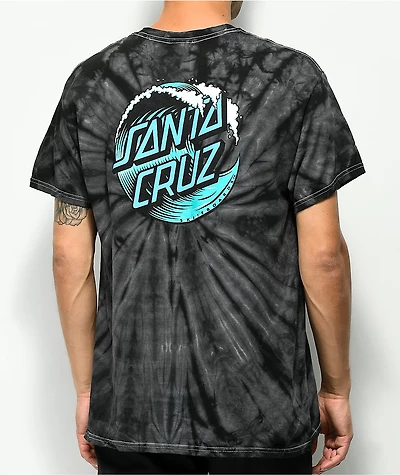 Santa Cruz Wave Dot Black Spider Tie Dye T-Shirt