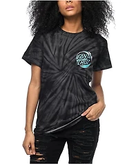 Santa Cruz Wave Dot Black Tie Dye T-Shirt