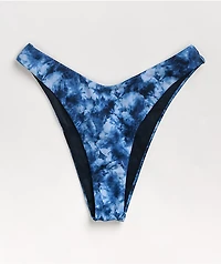 Santa Cruz Wave Dot Blue Tie Dye High Leg Bikini Bottom