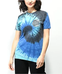 Santa Cruz Wave Dot Blue Tie Dye T-Shirt