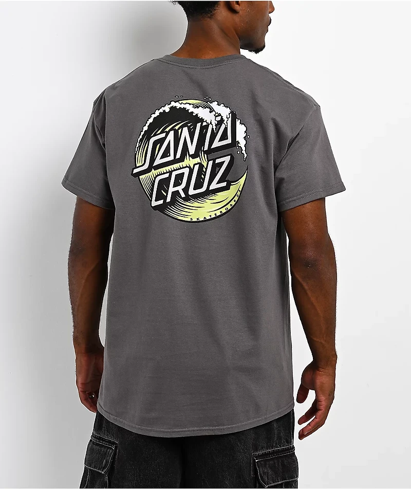 Santa Cruz Wave Dot Charcoal T-Shirt