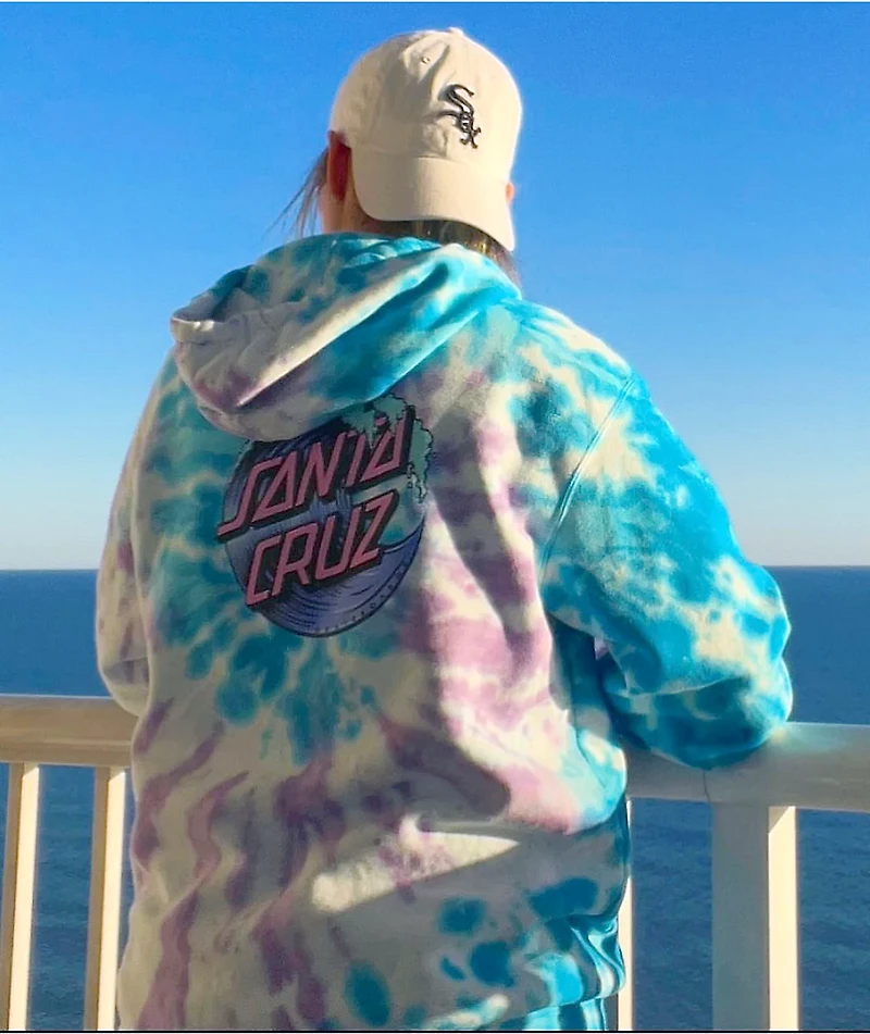 Santa Cruz Wave Dot Spiral Lavender & Blue Tie Dye Hoodie