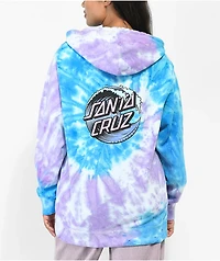 Santa Cruz Wave Dot Spiral Lavender & Blue Tie Dye Hoodie