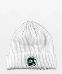 Santa Cruz Wave Dot White Beanie