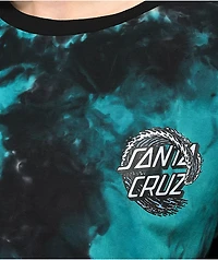 Santa Cruz White Cap Dot Teal Tie Dye Long Sleeve T-Shirt