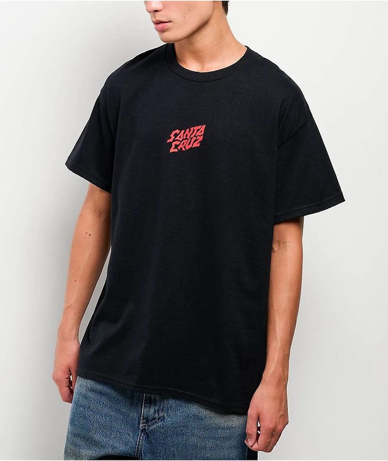 Santa Cruz x Stranger Things Screaming Lights Black T-Shirt