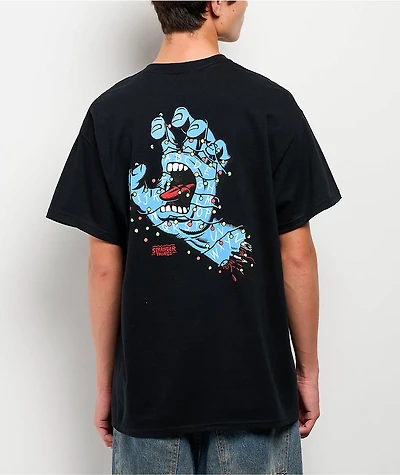 Santa Cruz x Stranger Things Screaming Lights Black T-Shirt