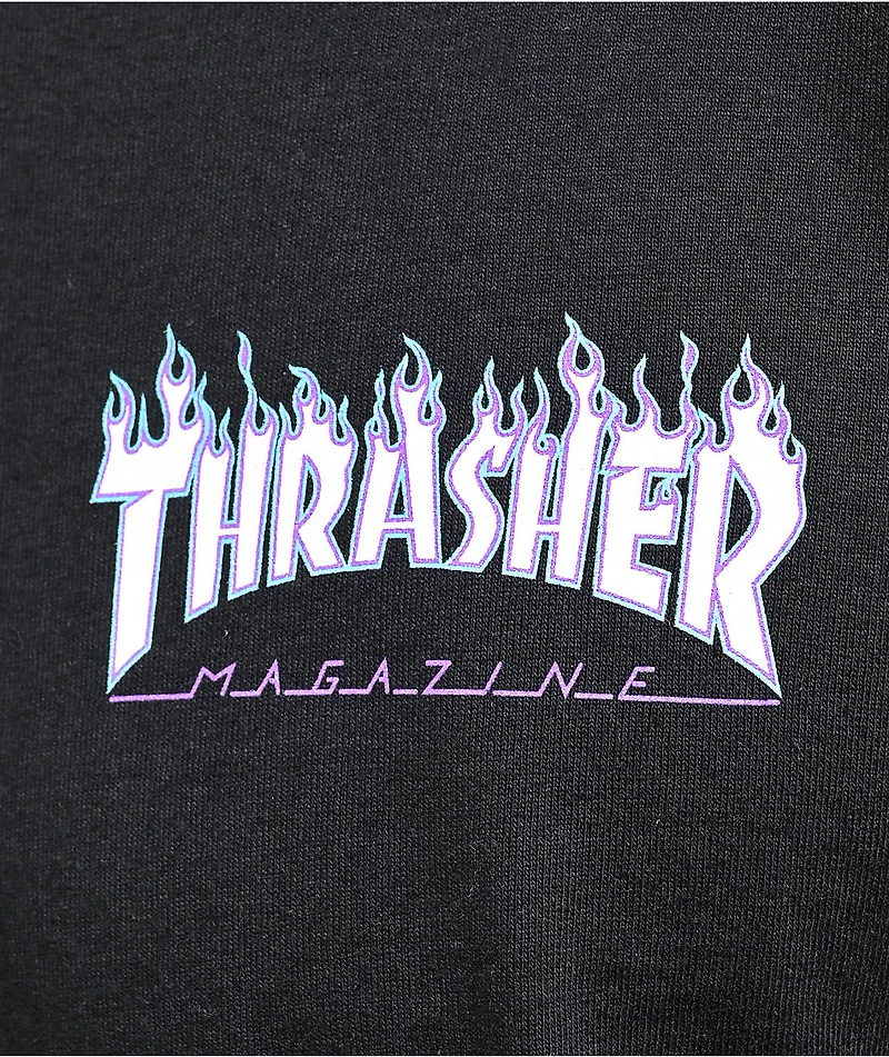 Santa Cruz x Thrasher Flame Dot Black T-Shirt
