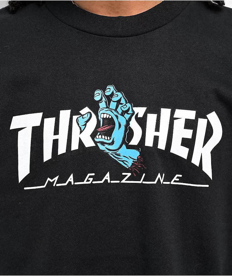 Santa Cruz x Thrasher Screaming Hand Logo Black T-shirt