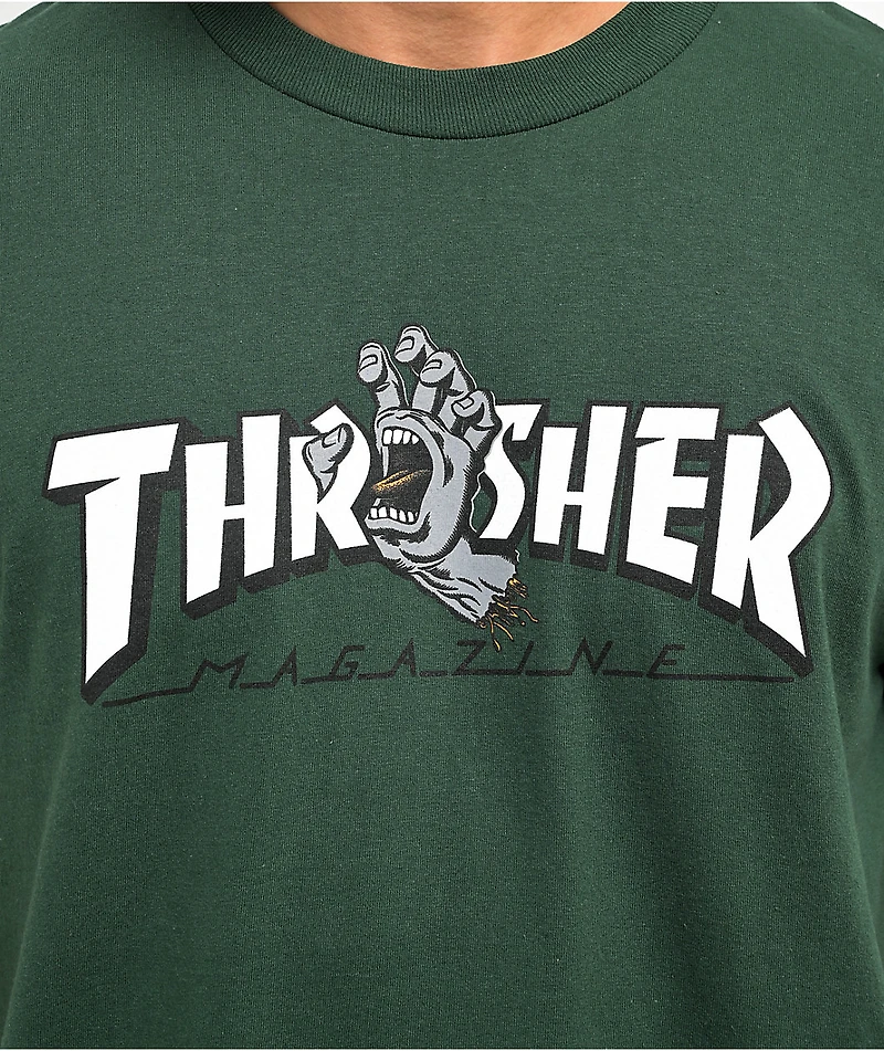 Santa Cruz x Thrasher Screaming Logo Green T-Shirt