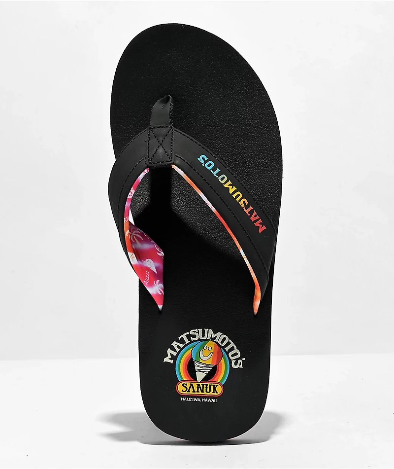Sanuk x Matsumoto's Shave Ice Ziggy ST Black Sandals