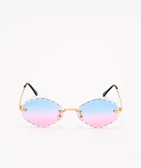 Scalloped Blue & Purple Ombre Sunglasses