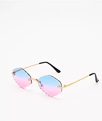Scalloped Blue & Purple Ombre Sunglasses