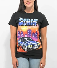 Schaf Don't Waste Time Black T-Shirt