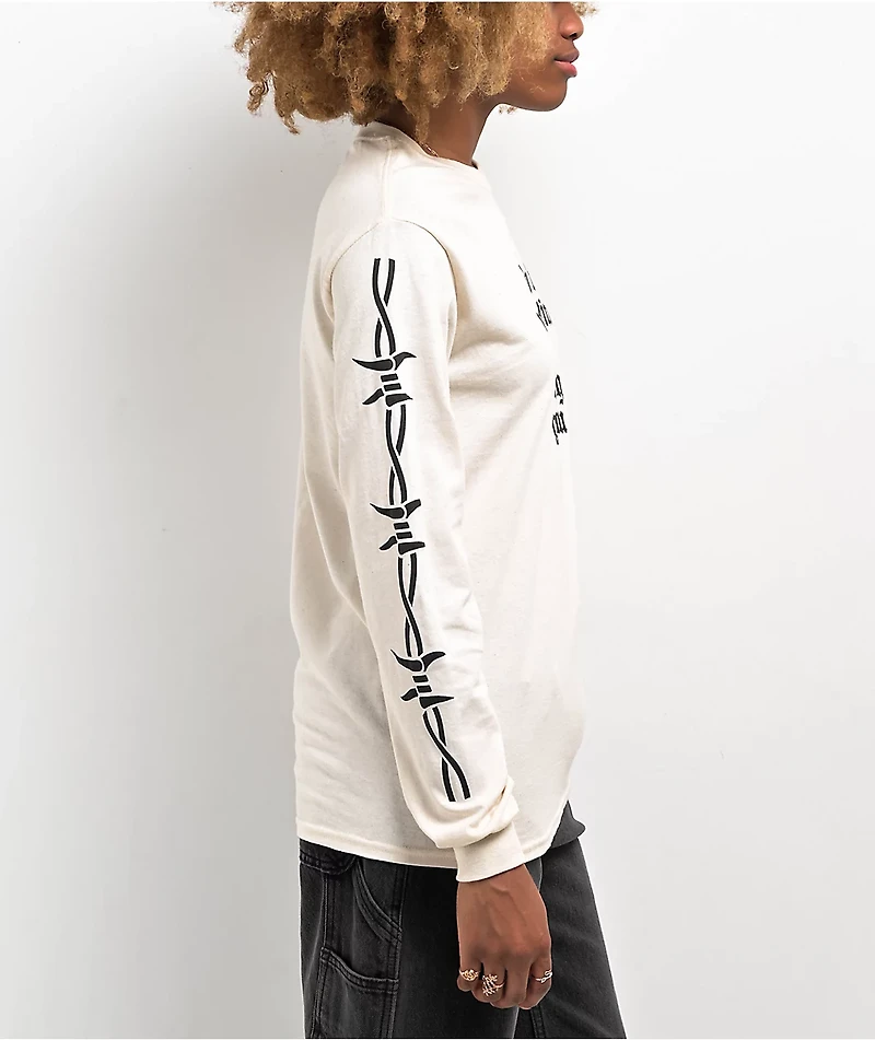 Schaf Don't Waste Time Natural Long Sleeve T-Shirt
