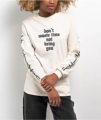 Schaf Don't Waste Time Natural Long Sleeve T-Shirt