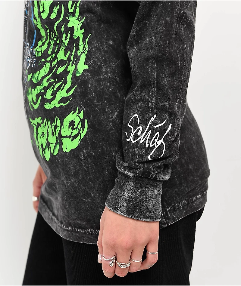 Schaf Hold Fast Black Wash Long Sleeve T-Shirt