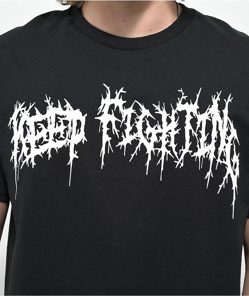 Schaf Keep Fighting Black T-Shirt